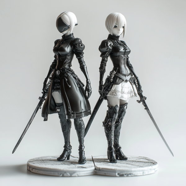 huia0520_Nier_Automata_figures._Futuristic_detailed_elegant_ico_33425e7f-3511-4ee0-8a3e-6cc69acc20da Nier: Automata